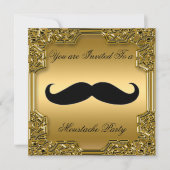 Snorhaar Verjaardagsfeest Uitnodiging Goud (Voorkant)