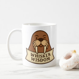 Snorhaar Wijsheid Schattig Joviaal Walrus Mascotte Koffiemok