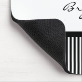 Snorhaar zwart wit gestreept computer muismat (Hoek)