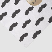 Snorhaar Zwart Wit Goud Monogram Feestje Tissuepapier (Detail)