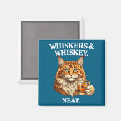 Snorharen en net grappige kat liefhebber drinker magneet (Voorkant / Achterkant)
