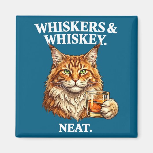 Snorharen en net grappige kat liefhebber drinker magneet (Voorkant)