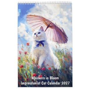 Snorharen in Bloei – Impressionistische Kattenkale Kalender