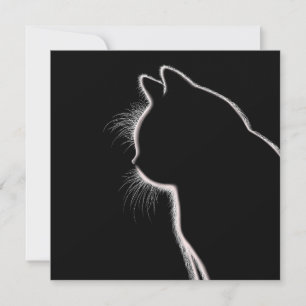 Snorharen in het Donker   Silhouet van Katten Snor Kaart
