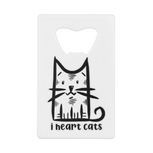 Snorharen Kat, ik hou van katten Creditkaart Flessenopener