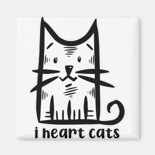 Snorharen Kat, ik hou van katten Magneet
