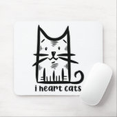 Snorharen Kat, ik hou van katten Muismat (Met muis)