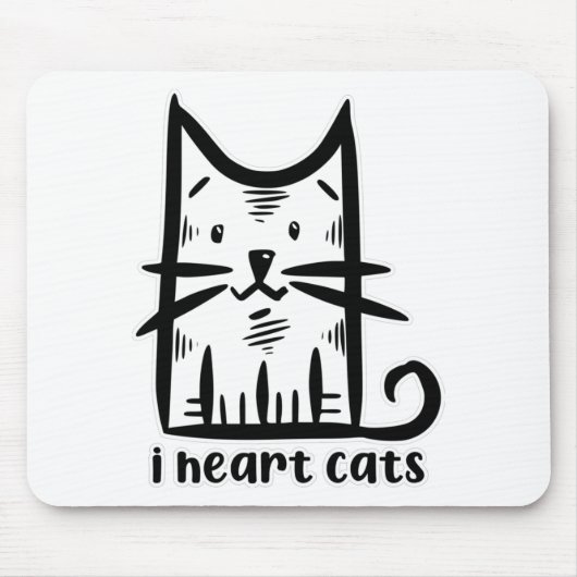 Snorharen Kat, ik hou van katten Muismat (Voorkant)