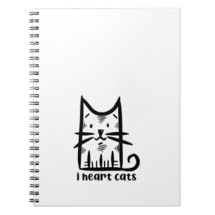 Snorharen Kat, ik hou van katten Notitieboek