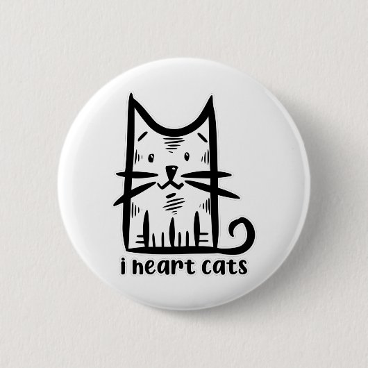 Snorharen Kat, ik hou van katten Ronde Button 5,7 Cm (Voorkant)