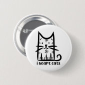 Snorharen Kat, ik hou van katten Ronde Button 5,7 Cm (Voorkant /achterkant)