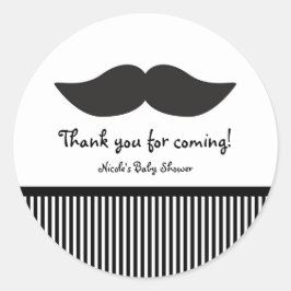 Snorharen Zwart & Wit Moderne Feeststickers Ronde Sticker