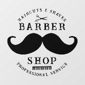 Snorharer Kapperszaak Moderne Kapsalon Herenkapsal Raamsticker (Vel)