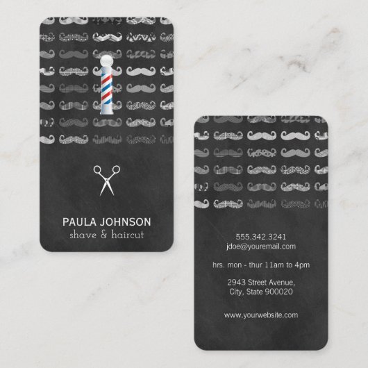 Snorharerpatroon Kappervlaggenmast Visitekaartje (Voorkant / Achterkant)