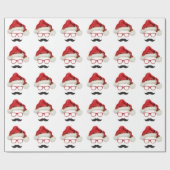 Snorharige Hipster Kerst Inpakpapier (Vlak)