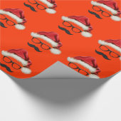 Snorharige Hipster Kerst Inpakpapier (Hoek)