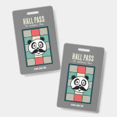 Snorharige Panda Hall Pass Badge (Voor- en achterkant)