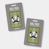 Snorharige Panda Hall Pass Badge (Voor- en achterkant)