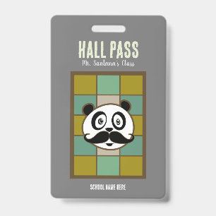 Snorharige Panda Hall Pass Badge