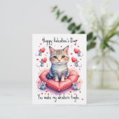💘🐈Snorharige Romance Feestdagenkaart (Staand voorkant)