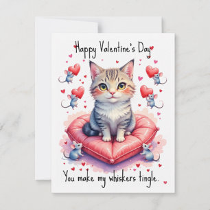💘🐈Snorharige Romance Feestdagenkaart