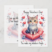 💘🐈Snorharige Romance Feestdagenkaart (Voorkant / Achterkant)