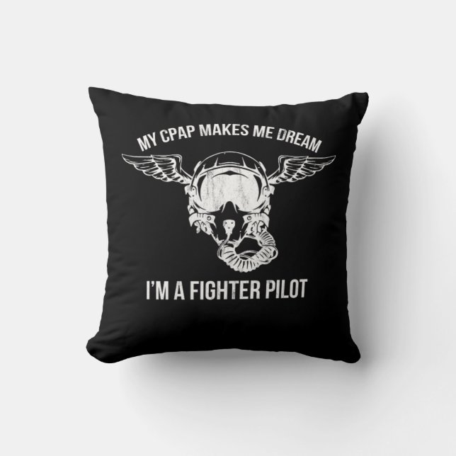 Snoring Cpap As A Fighter Pilot Mask Funny  Kussen (Voorkant)