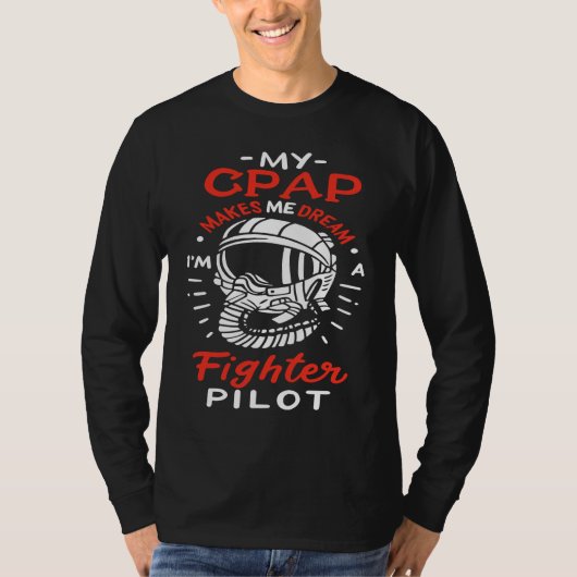 Snoring CPAP as a fighter pilot mask T-shirt (Voorkant)