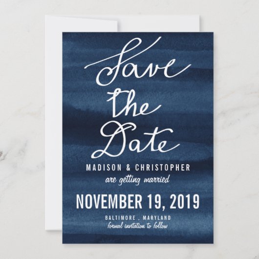 Snorkel Blauw Aquarel Modern Save The Date (Voorkant)