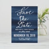 Snorkel Blauw Aquarel Modern Save The Date (Staand voorkant)
