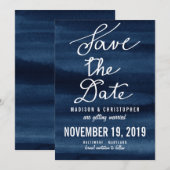 Snorkel Blauw Aquarel Modern Save The Date (Voorkant / Achterkant)