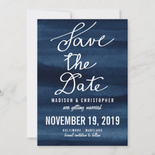 Snorkel Blauw Aquarel Modern Save The Date