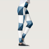 Snorkel Blue 3D Illusion Checkered Pattern Leggings (Rechts)