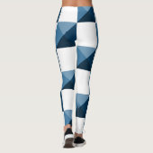Snorkel Blue 3D Illusion Checkered Pattern Leggings (Achterkant)