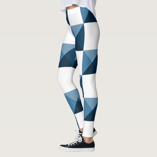 Snorkel Blue 3D Illusion Checkered Pattern Leggings (Links)