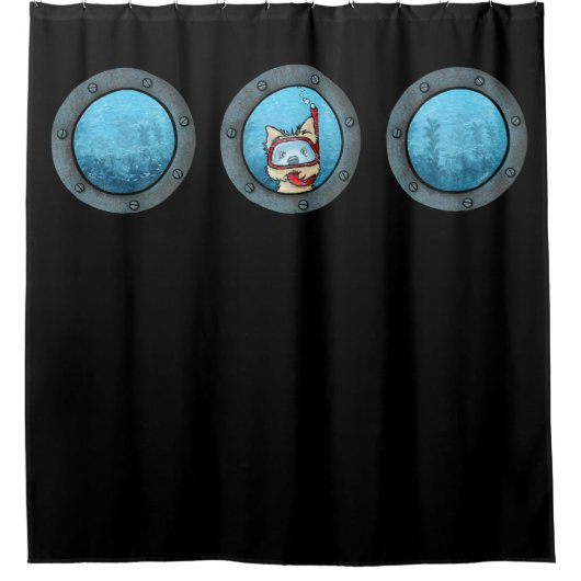 Snorkel Cairn Porthole Shower Curtain Douchegordijn (Voorkant)