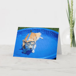 Snorkel Corgi lege wenskaart Kaart