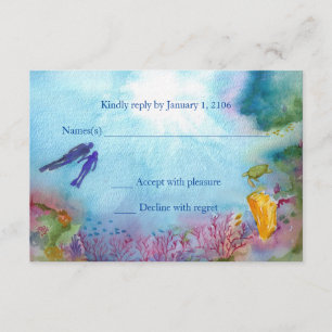 Snorkel Couple Reply Card RSVP Kaartje