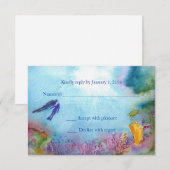 Snorkel Couple Reply Card RSVP Kaartje (Voorkant / Achterkant)