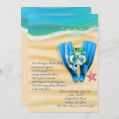 Snorkel Gear Beach Party Invitation Kaart (Voorkant / Achterkant)
