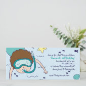 Snorkel Kind Pool Party Invitation Kaart (Staand voorkant)