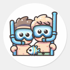 Snorkel maatjes ronde sticker
