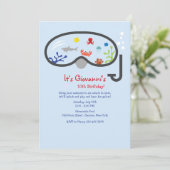 Snorkel Mask Children's Invitation Kaart (Staand voorkant)