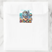 Snorkel Meer Vierkante Sticker (Tas)