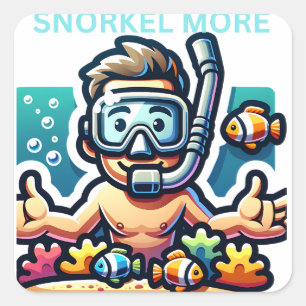 Snorkel Meer Vierkante Sticker
