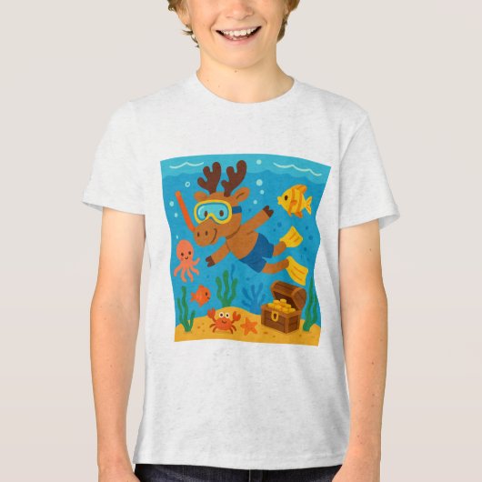 Snorkel Safari – Ocean Explorer T-shirt voor kinde (Voorkant)