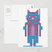 Snorkel Swimmer Cat Pixel Art Briefkaarten (Voorkant / Achterkant)