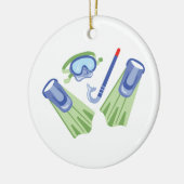 Snorkel & vetpers keramisch ornament (Links)