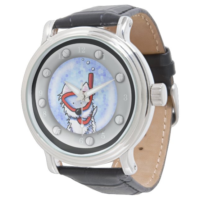 Snorkel Westie Porthole Horloge (Gekanteld)