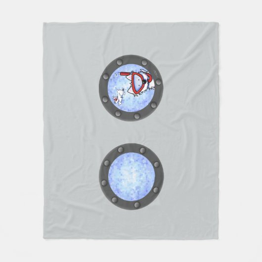 Snorkel Westie Portholes Fleece Deken (Voorkant)